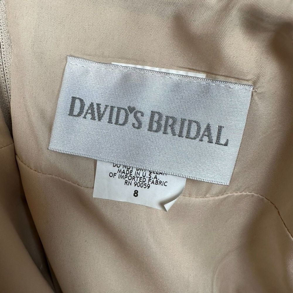 Davids Bridal Strapless Dress Size 8 A-Line Cocktail Beaded Black Tulle Empire - Picture 14 of 16